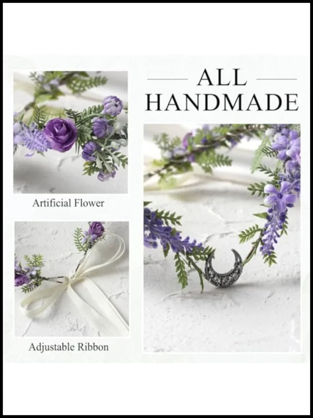Fairy Flower Crown Women Elf Woodland Headpiece Cosplay Wedding